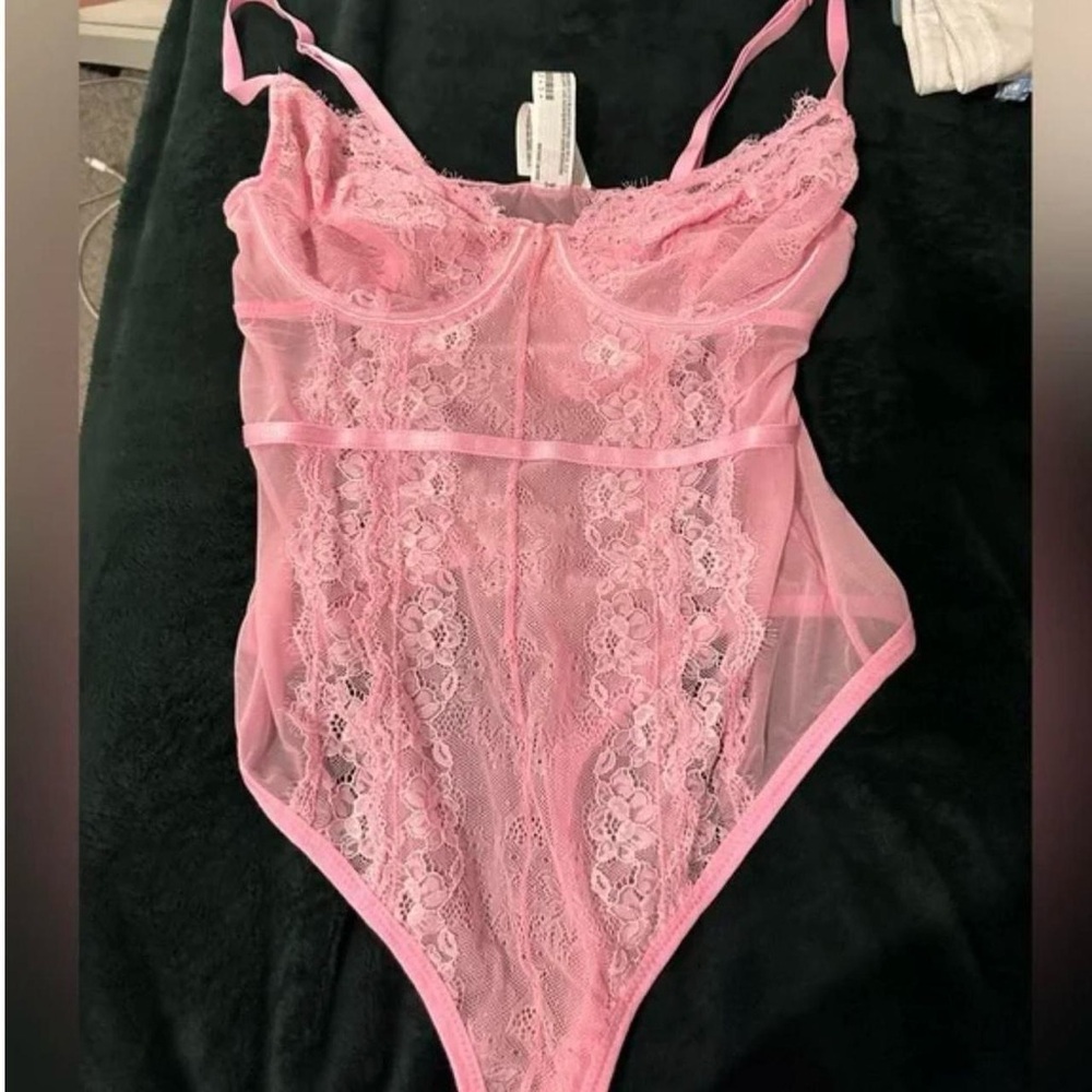 Forever 21 Pink Lace Bodysuit